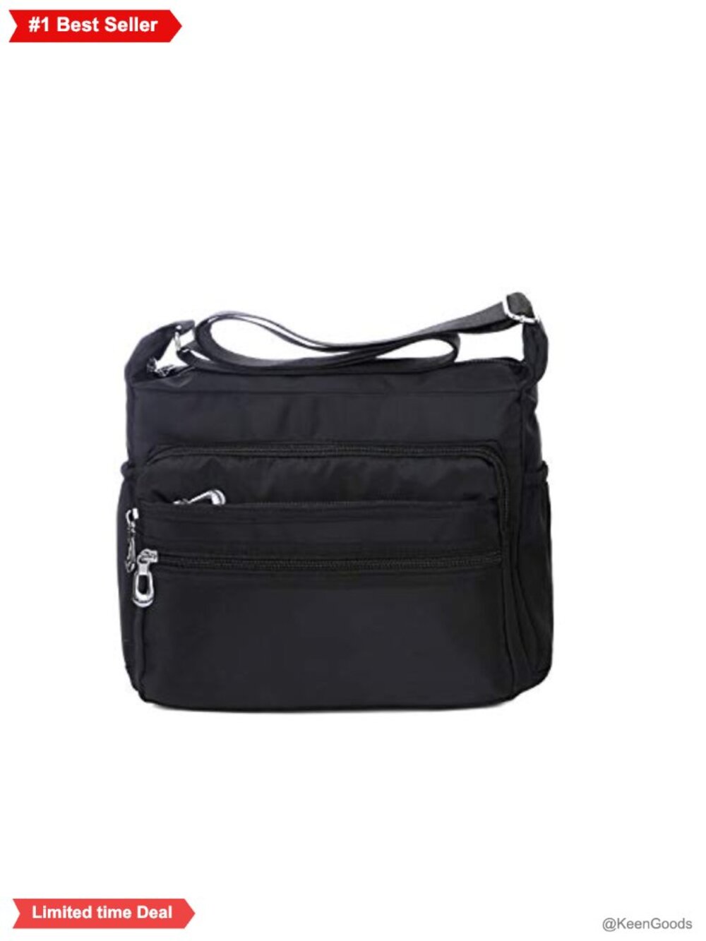 Waterproof Nylon Crossbody Bag Multi Pocket Shoulder Purse